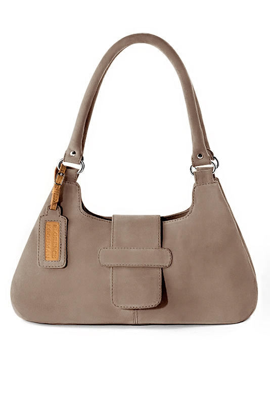 Dress handbag in tan beige leather - Top view